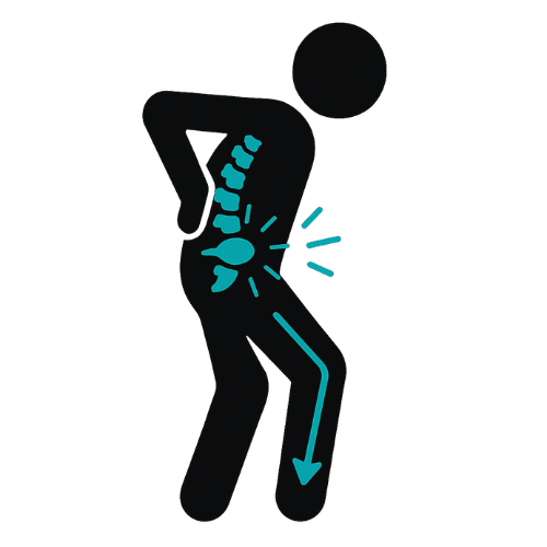 Back injury icon representing chiropractic care after car accident